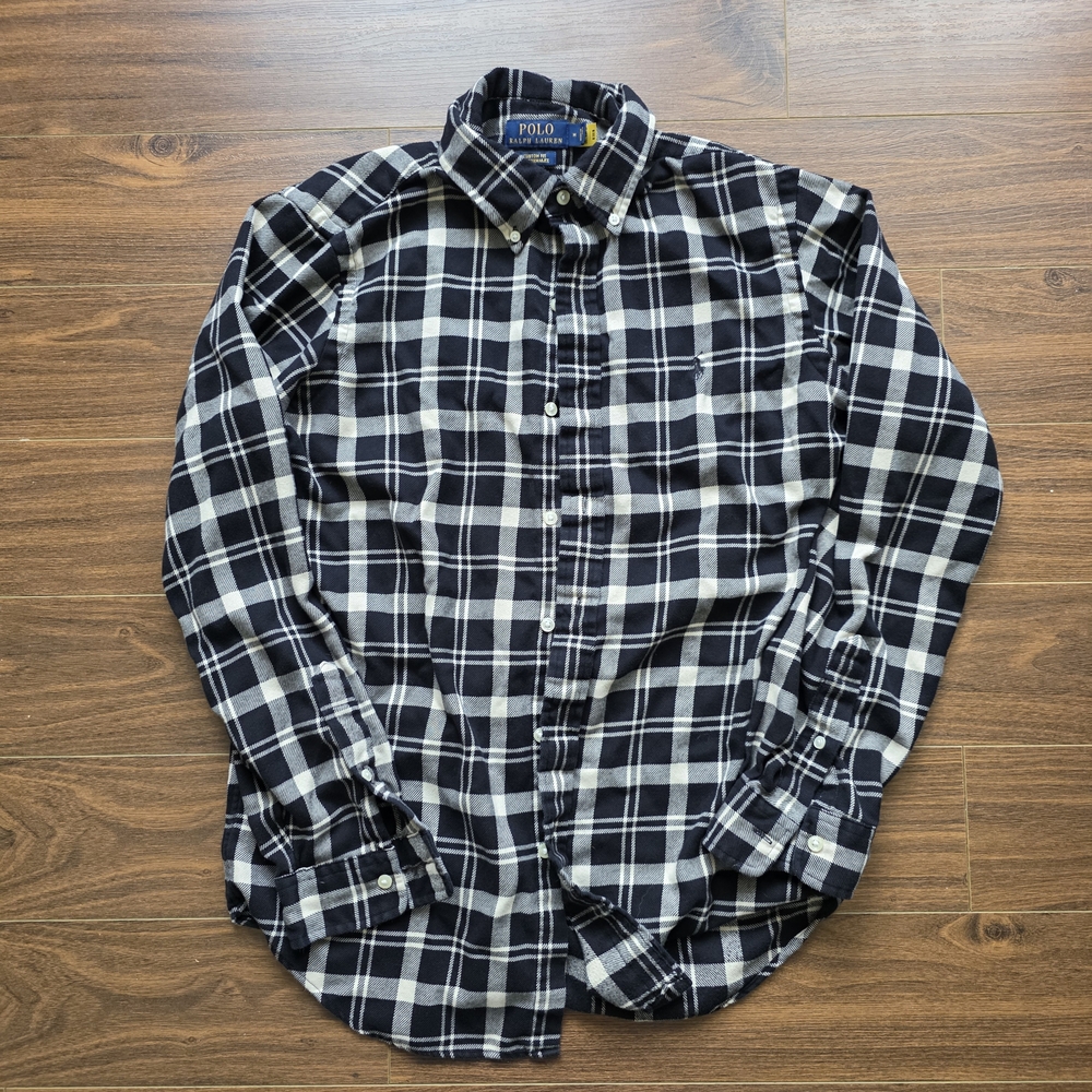 Polo by Ralph Lauren Black and White Checkered Flannel Men's Shirt